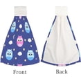 thumbnail image 3 of 2 Pcs Hanging Towels, Dish Towels Owls Night Absorbent Hand Towels with Hanging Loop Washcloth for Bathroom Kitchen, 3 of 6