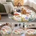 thumbnail image 6 of Spring Botanical Round Area&nbsp;Rug 6ft Farmhouse Mushroom Watercolor Leaf Wildflower Non-Slip&nbsp;Washable Circle Rugs Soft Felt Indoor Floor Mat for Bedroom Kitchen Living Room Bathroom, 6 of 9