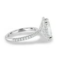 thumbnail image 5 of ESTE ORIGIN 4Ct Radiant Lab-Grown Diamond Halo Ring with Pavé Band in 14K White Gold for Women, 5 of 8