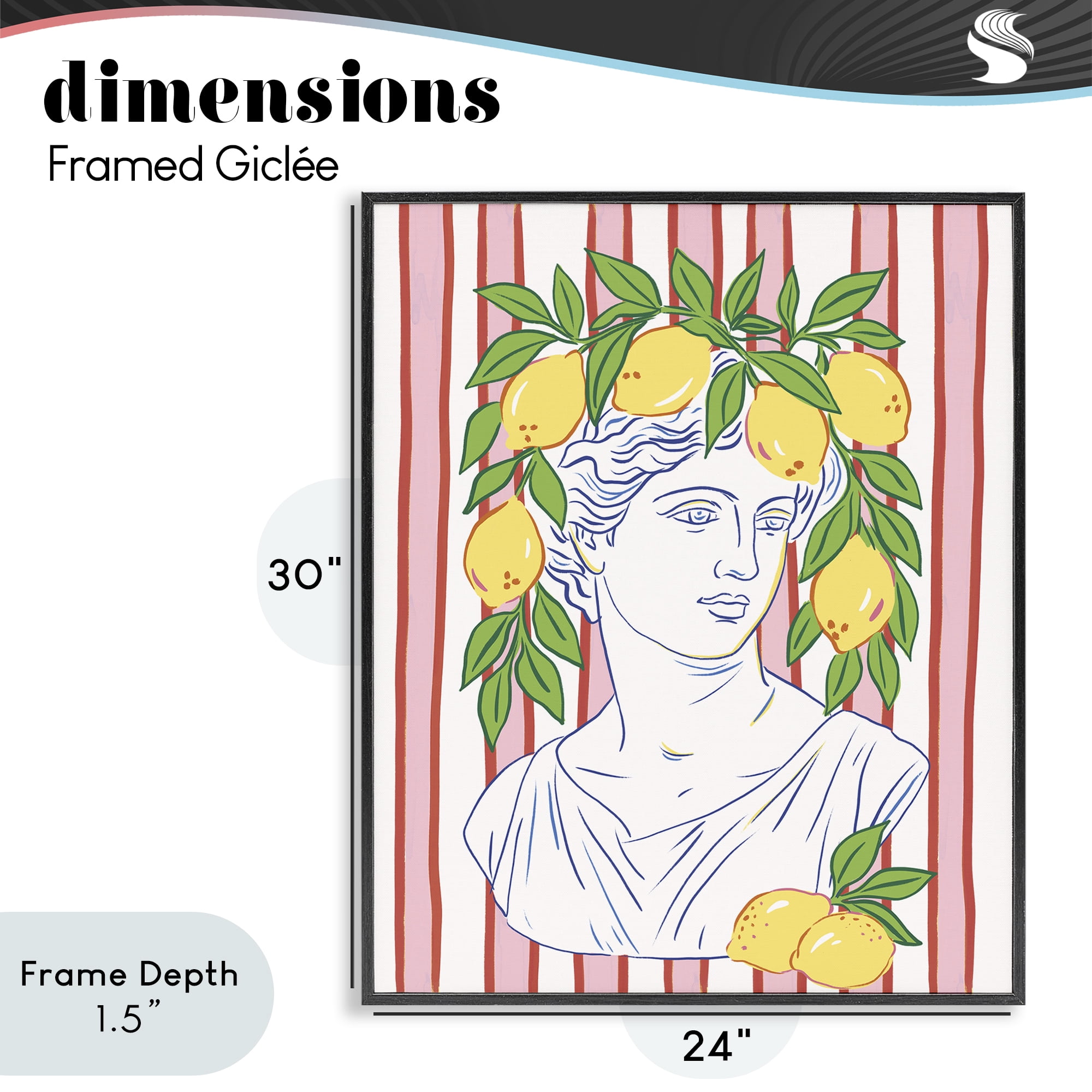 Stupell Industries La Limona Sculpture Face Black Framed Giclee Art, design by Radhika Modi