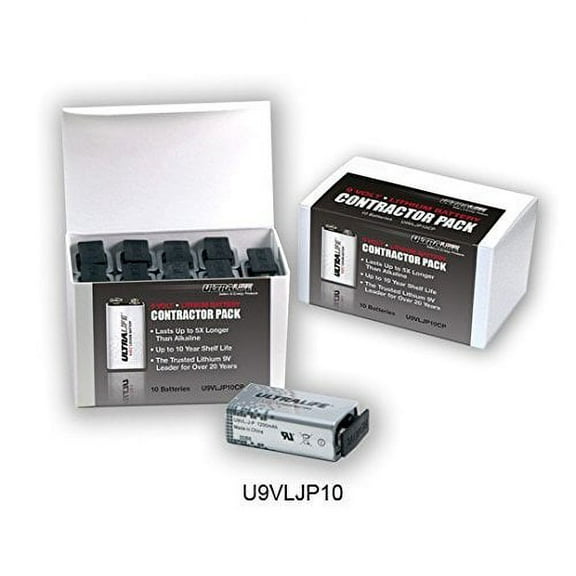DurableLong-Life Lithium 9V Battery - Contractor 10-Pack