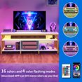 thumbnail image 2 of DEXTRUS LED TV Stands w/Power Outlets, Industrial TV Stand for 55/60/65/70 inch, Entertainment Center TV Cabinet for Living Room, White and Gold, 2 of 6