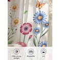 thumbnail image 6 of Sheer Curtains 72 Inches Long, Spring Floral Semi Sheer Curtains Light Filtering Window Treatment, Pink Blue Flowers Butterfly Farmhouse Privacy Voile Drapes for Living Room Bedroom 52x72 Inch, 6 of 7
