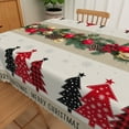 thumbnail image 3 of Nanqianyi Merry Christmas Tablecloth 60×120 Inch, Winter Xmas Trees Pine Cone Balls Table Cloth for Festive Party Kitchen Dining Decor, 3 of 9
