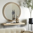 thumbnail image 2 of DecMode 44" x 44" Brown Distressed Wall Mirror with Beaded Detailing, 2 of 7