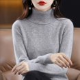 thumbnail image 4 of 100% Merino Wool Cashmere Sweater Women Knitted Sweater Turtleneck Long Sleeve Pullovers Autumn Winter Clothing Warm Jumper Tops, 4 of 5