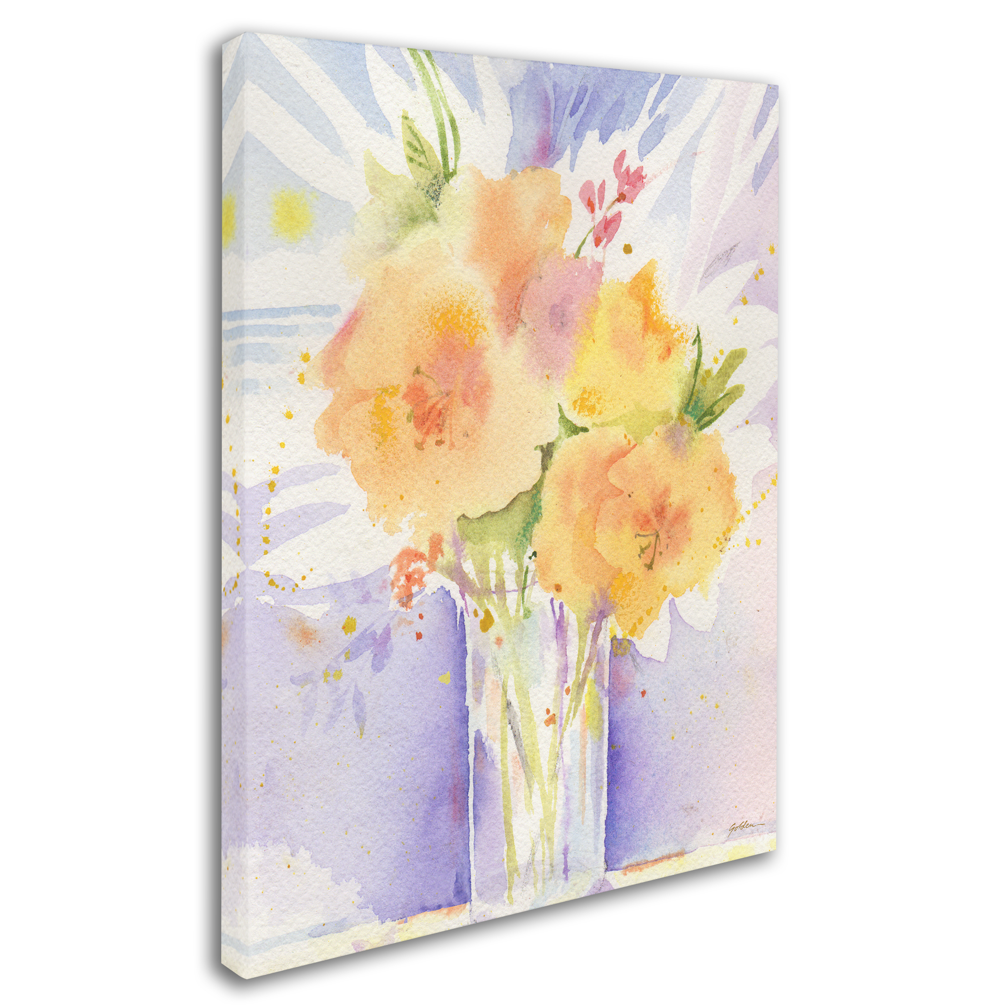 Trademark Fine Art "Purple Vase Reflection" Canvas Art by Sheila Golden