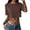 #670-Coffee, variant on Wowcloth Women's Crop Top, Chic Solid Color, Slim Fit Short Sleeve for Daily Wear
