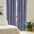 thumbnail image 2 of Ambesonne Nautical Curtains, Zig Zag Modern Pattern, Pair of 28"x63", Dark Purple White, 2 of 5