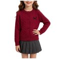 thumbnail image 4 of Vdoaml Girls Cardigan Sweater Kids Crew Neck Button Down Sweater Jacket Children Warm Long Sleeve Knit Outerwear 5-6.5 Years Wine, 4 of 4