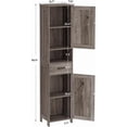 thumbnail image 3 of 67" H Tall Bathroom Storage Cabinet with 2 Barn Doors and 1 Drawer，Narrow Storage Unit, Adjustable Shelves，Floor Cabinet for Bathroom, Living Room, Entryway, Kitchen, Greige, (15.7" W), 3 of 16