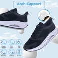 thumbnail image 5 of Z ZARPION Women Arch Support Walking Shoes Plantar Fasciitis Pain Relief Orthotic Casual Sneakers Black Size 10, 5 of 9
