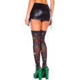 thumbnail image 2 of ToBeInStyle Women's Rainbow Neon Star Print Thigh High Socks - Black, 2 of 5