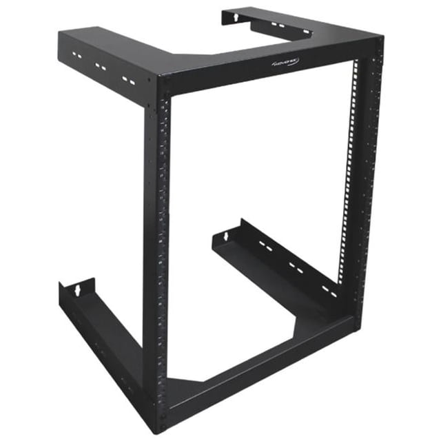 Wavenet 3001-N 15U Wall Mount 18 in. Deep Open Frame Server Room Rack for 19 in. Network Data Computer Equipment, Black