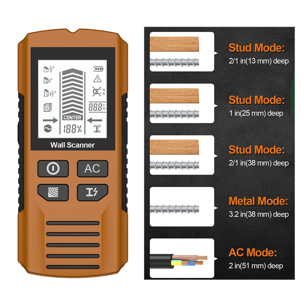 AFQH 7-in-1 Stud Finder Wall Finder Stud Detector with LCD Display Detect Wood Metal