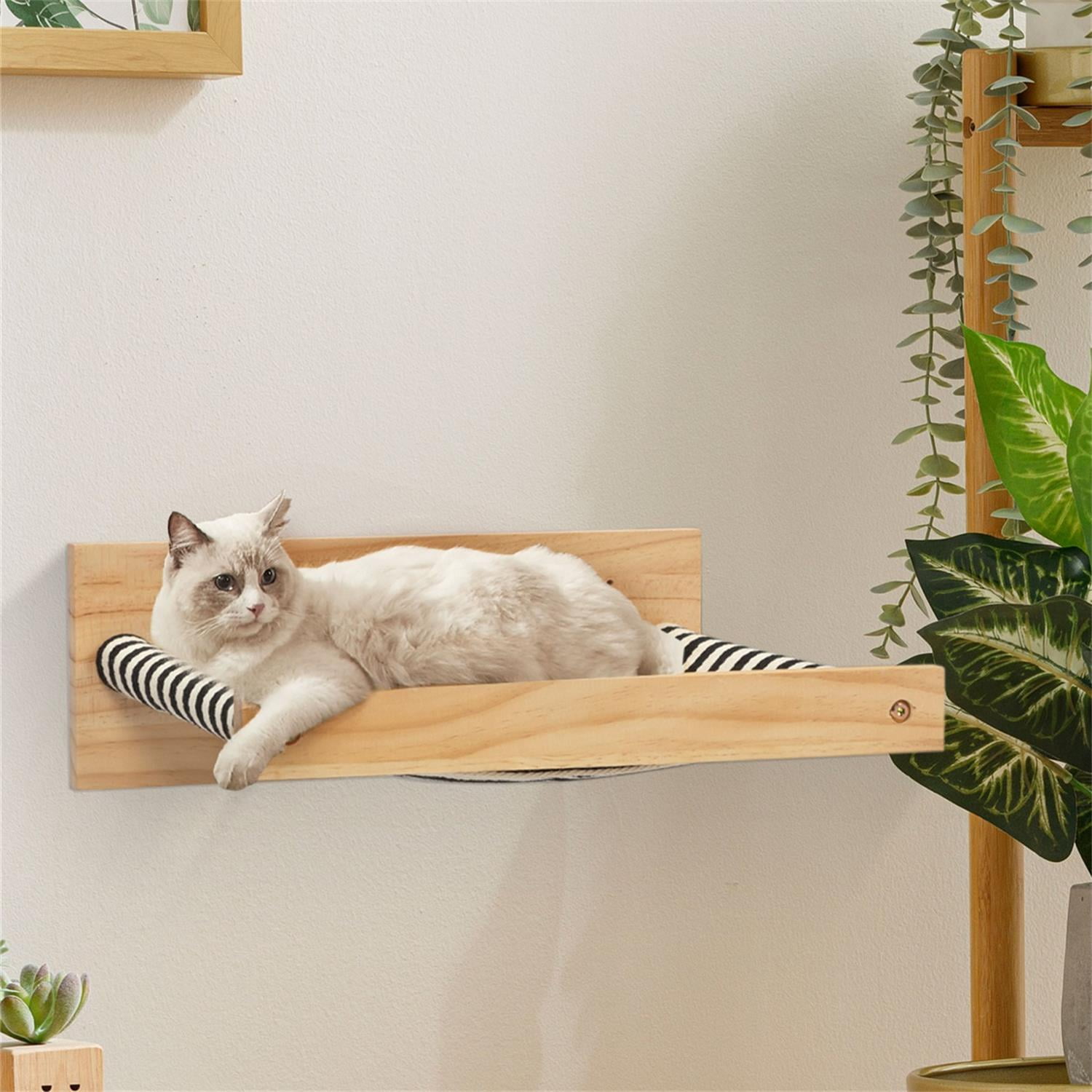 Pefilos 16" Cat Hammock for Wall Mounted, Cat Shelves and Perches Cat Wall Bed, Cat Window Perch, Stripe Pefilos 16" Cat Hammock for Wall Mounted, Cat Shelves and Perches Cat Wall Bed, Cat Window Perch, Stripe