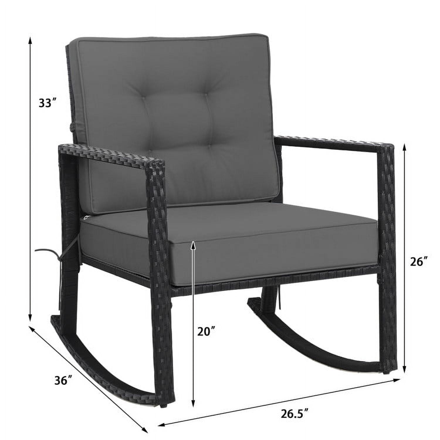 Aimee Lii Outdoor Rocking Chair, Patio Rocker Chair, Weather Resistant,for Lawn, Porch, Backyard, Indoor and Garden, Gray