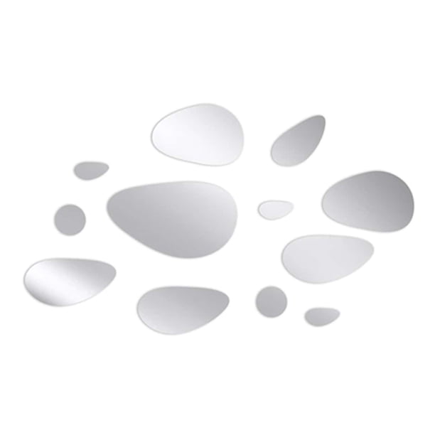 Pegatinas de espejo, Mini efecto reflectante en forma de adoquín, decoración de apartamento autoadhesiva para decoración del hogar, dos juegos Inevent HA011901-00