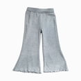thumbnail image 3 of Zuwimk Girls Wide Leg Sweatpants Drawstring Baggy Loose Kids Solid Athletic Trackpants(Grey,2-3 Years), 3 of 7
