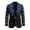 Blue Floral Embroidery Design, variant on Neon Galaxy Wolf Print Polyester Sports Coat with One Button, Lightweight Slim Fit Suit Jacket for Men Casual and Prom Events