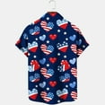 thumbnail image 5 of Savings Clearance!GaThRRgYP Mens tshirts Graphics $8,Men's Independence Day Print Shirt Printed Lapel Collar Short Sleeved T-shirt Tops Short Sleeved Lapel Tops/shirt Navy XL, 5 of 5