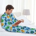 thumbnail image 6 of Honeii Cartoon Monster Pattern Mens Pajamas Set,2pcs Men's Lounge Long Sleeve Sleep Shirt and Pajama Bottoms Sleepwear Set,Mens Pjs Sets-Medium, 6 of 7