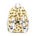 thumbnail image 3 of White Sunflower Backpack for School,Cute School Bag,Schoolbag with Adjustable Shoulder Straps & Padded Back,15"x11.42"x5.5", 3 of 6