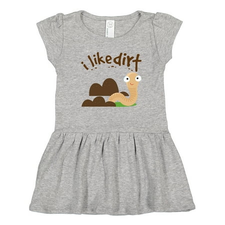 

Inktastic I Like Dirt Earthworm Gift Toddler Girl Dress