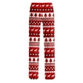 thumbnail image 4 of Women's Christmas Print Full-Length Pants, Elastic Waist with Drawstring, Casual Style, Red, Size L, 4 of 4