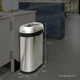 thumbnail image 6 of simplehuman 50 Liter / 13.2 Gallon Slim Open Top Trash Can, Commercial Grade Heavy Gauge Brushed Stainless Steel, 6 of 7