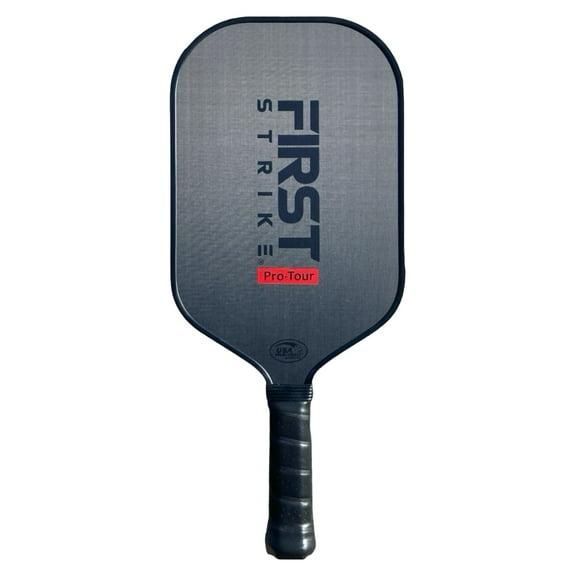 First Strike Pickleball: Pro-Tour Pickleball Paddle - Elongated, 16mm Thick Polymer Core, Carbon Fiber Surface, Advanced Edge Guard, 4 3/8" Grip, Gear