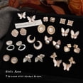 thumbnail image 5 of Faty-T Calamus Flower Stud Earrings, Elegant And Fashionable, With Zirconia Butterfly-Shaped Earrings, 5 of 22