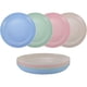 thumbnail image 1 of Xiao Hua 4 piezas de plato hondo de paja de trigo de 9,06 pulgadas: apto para microondas, lavable en lavavajillas, plato de plástico resistente que no es frágil, 4 colores, 1 of 5