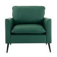 thumbnail image 5 of Modern Faux Leather Chair Set of 2, Oversized Arm Chair for Living Room, Mid-Century Accent Sofa for Bedroom Comfy, Upholstered Single Sofa Readingchair for Waiting Room and conference room,Green, 5 of 8