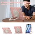 thumbnail image 5 of For iPad Air 11 inch M3 2025/M2 2024 Case, 360 Rotatable Handle Stand, Shoulder Strap, Drop-Proof Design, Cherry Pink, 5 of 7