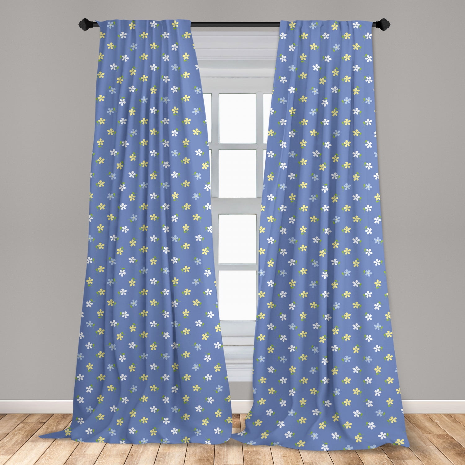 TRUCK CURTAINS VOLVO Blue Full set of lined curtains PomPom trim