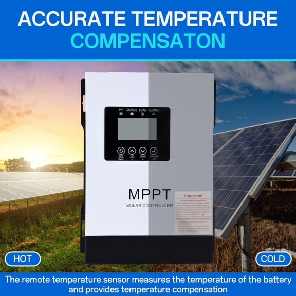 Solar Power Charging Controller 120A with Cooling Fan - Intelligent Regulator for RV, Boat, Car