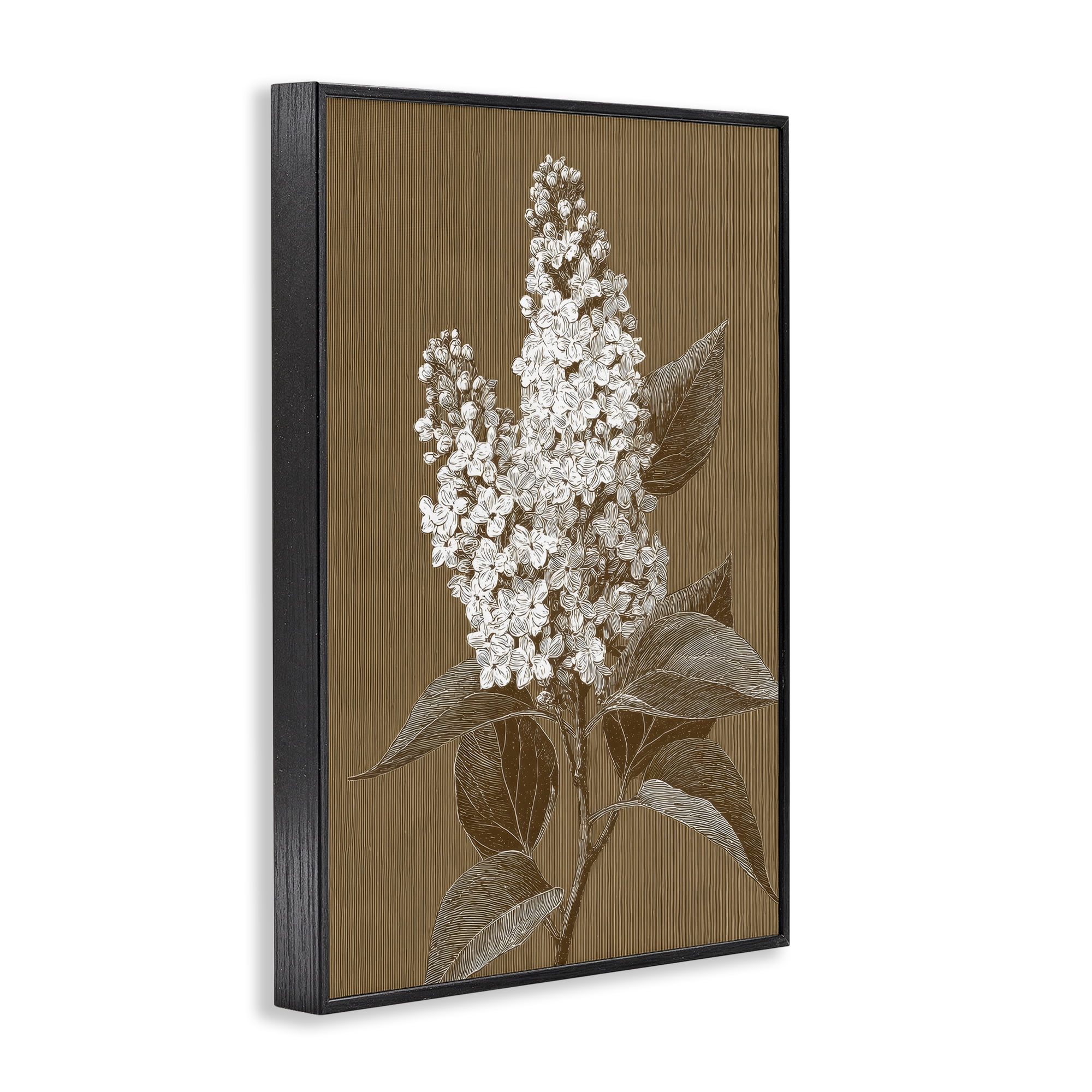 Stupell Industries Vintage Striped Lilac Study Black Framed Giclee Art, design by Petal Prints Design