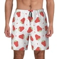thumbnail image 3 of Uemuo Hand Drawn Strawberry Pattern Mens Swim Trunks Quick Dry Board Shorts with Mesh Lining, Stretch Beach Shorts Quick Dry No-Chafing Board Shorts-Medium, 3 of 9
