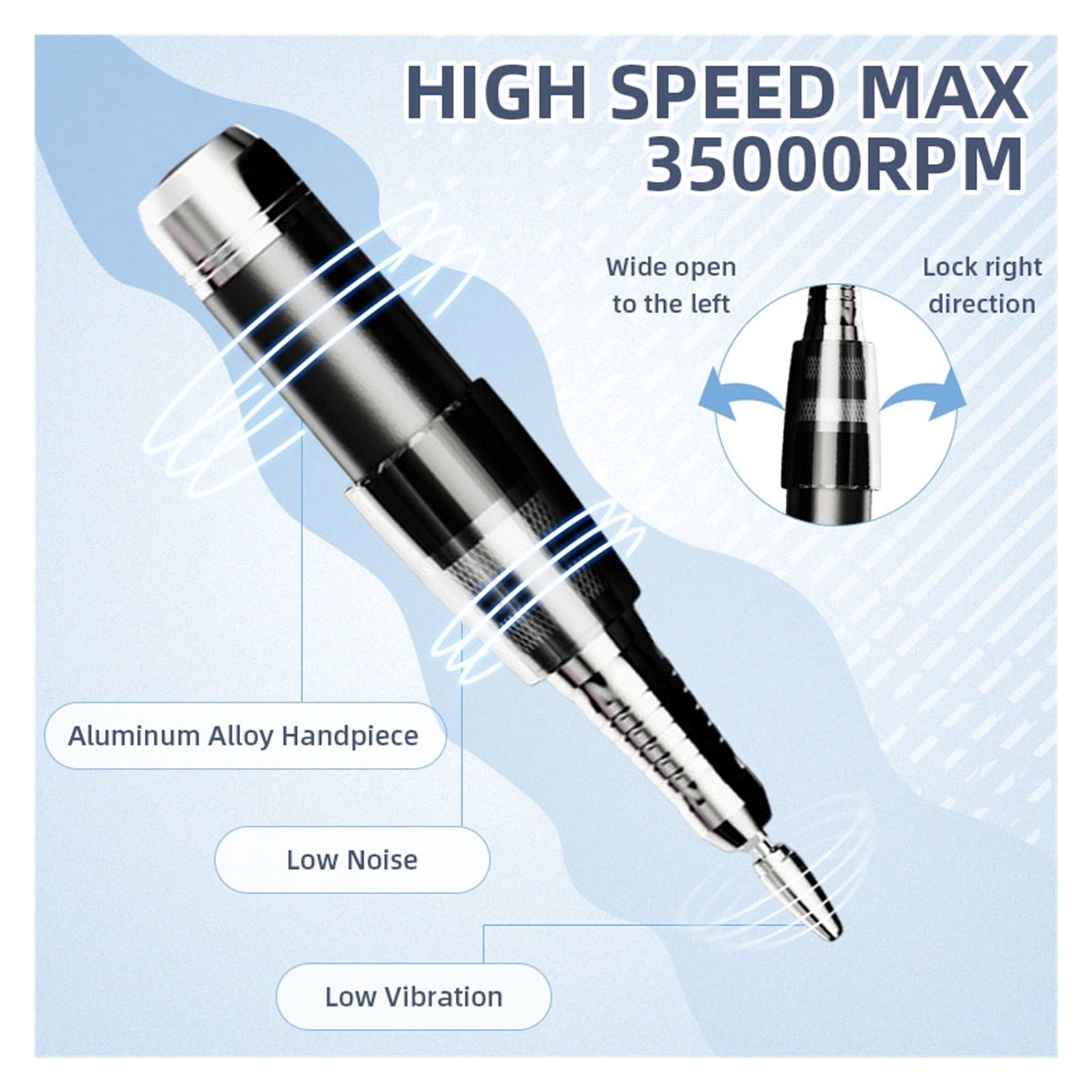 35000RPM Electric Nail Drill Machine, Sander Nail Electric Manicure Drill For Nail Tools, Touchable Screen Manicure Machine Designed For Salons Families ,Low Noise