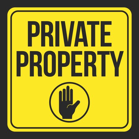 Private Property Print Yellow Black Hand Picture No ...