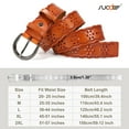 thumbnail image 7 of SUOSDEY Hollow Flower Leather Belt for Women Brown Belt for Jeans Dresses Pants with Gift Box, 7 of 7