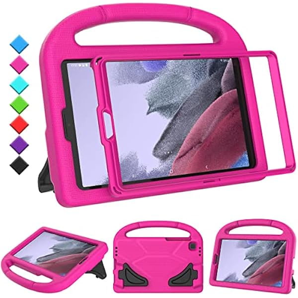 wonim11 Kids Case for Samsung Galaxy Tab A7 Lite 8.7" Tablet, Built-in Screen Protector, Shockproof Handle Stand Protective Case for Samsung Galaxy Tab A7 8.7 inch 2021(SM-T220 / T225 / T227), Pink