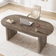 thumbnail image 3 of Rustic Farmhouse Oval Dining Table for 6-8 – 70.8 Inch – Sturdy Wooden Base – Water Resistant Surface – Large Family Kitchen Table – Easy Assembly – Color: Brown-1800, 3 of 8