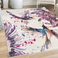 thumbnail image 1 of Hummingbird Decorative Rug, Art Lily Flowers Birds and Color Splashes in Watercolor Painting Style, Quality Carpet for Bedroom Dorm and Living Room, 6 Sizes, Pale Lilac, by Ambesonne, 1 of 4