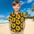 thumbnail image 2 of Summer Savings Clearance! Stamzod Boys Summer Shirts Fashion Flower Printing Short Sleeve Hawaiian Shirt with Pocket Casual Loose Vacation Beach Boys Button Down Shirt Yellow 3 Years, 2 of 7