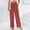 Red, variant on LADIGASU Women's Elastic Waist Lace Pocket Solid Color Full Length Pants