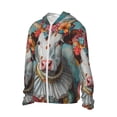 thumbnail image 3 of Goofa Vintage Colorful Floral Cow Printed Women's UPF 50+ Sun Protection Hoodie Jacket Lightweight Long Sleeve Sun Shirt for Women with Pocket Hiking Outdoor-Medium, 3 of 9