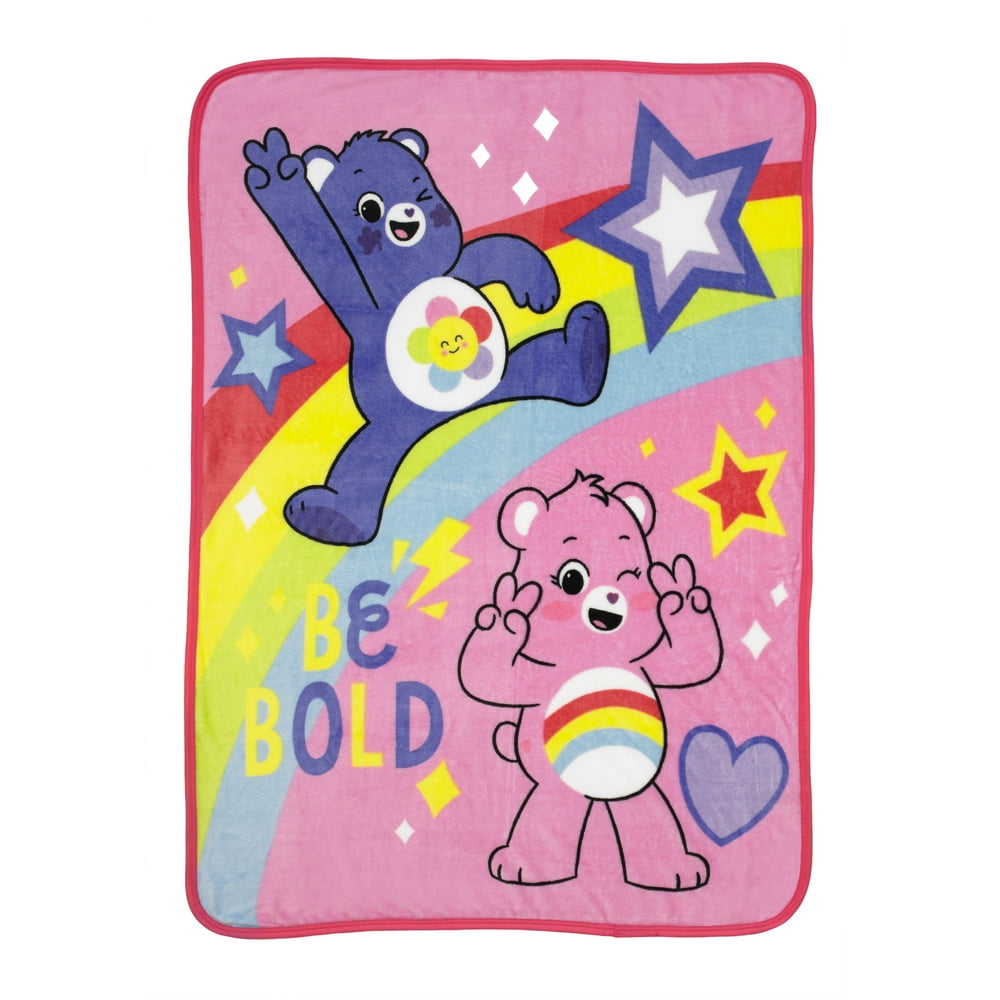 Care Bears Kids Microfiber Bedding Plush Silky Soft Throw, 40"x50