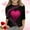 Black, variant on ATOGUTA Girls Valentine's Day T Shirts Kids Heart Printed Valentine's Festival Outfit 3/4 Sleeve VDAY Tops Size 3T-12, Black